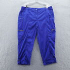 Chicos Womens Comfort Waist Luxe Utility Crop Pants 3.5 Size 18 Purple Stretch