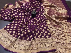 Banarase Semi Georgette Sari - Bild 1 von 12