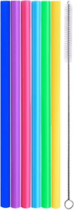 Reusable Silicone Smoothie Straws, 12” Extra Long Flexible Half Gallon Replaceme - Picture 1 of 12