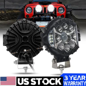 7" inch Round LED Light Pod Bar Spot Flood Beam Driving Lamps SUV Offroad Truck - Picture 1 of 12
