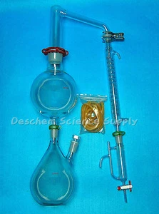 Glass Essential Oil Steam Distillation Apparatus,Graham Condenser,W/Clamps - Picture 1 of 4