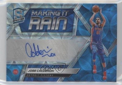 2018-19 Panini Spectra Making it Rain Neon Blue Prizm /60 Jose Calderon Auto - Image 1 of 2