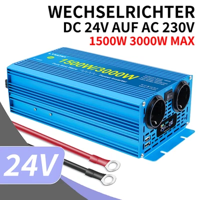 LVYUAN 1500W 3000W Inversor de seno puro 24V a 230V Convertidor de voltaje Inversor