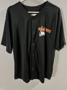 Hooters Button Up Baseball Jersey 83 Hooters Makes You Happy Mens L - Picture 1 of 6