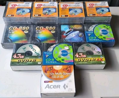 CD-R Packs (120 Total) Fujifilm, Hypermedia, Blank CD-R New Sealed 80min 1-12x - Image 1 of 4