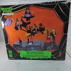 Lemax✨ Spooky Town✨Broom Dealership✨Halloween Village✨Lighted✨Animated ✨Video - Picture 1 of 14