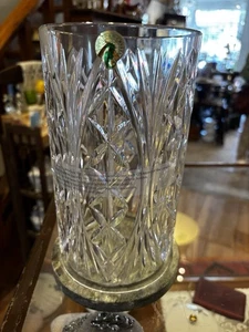 WATERFORD CRYSTAL CYLINDER CONNEMARA MARBLE Base FAILTE HURRICANE CANDLE HOLDER - Picture 1 of 6