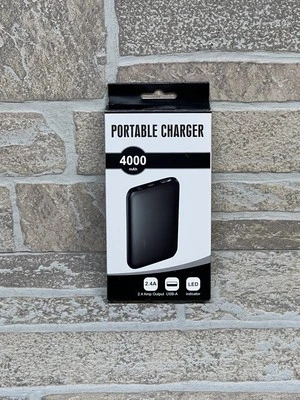 Портативное зарядное устройство - 4000 мАч портативный банк питания черный новый - Изображение 1 из 4