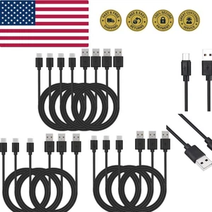 Fast Charging USB Type C Cable 10-Pack - 3ft Flexible Cord for Home & Travel - Picture 1 of 9