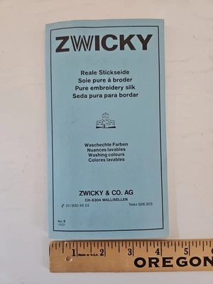RARE OOP HTF 1960's Zwicky Pure Hand Embroidery Silk Thread Color Sample Book VG - Image 1 of 4