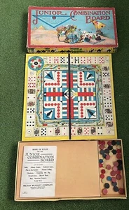 Vintage Milton Bradley JUNIOR COMBINATION BOARD Game - Picture 1 of 5