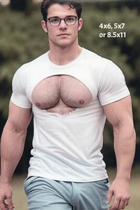 Handsome Hairy Chest Male Bodybuilder Gay Interest Photo Photograph Reprint #83 - Picture 1 of 1