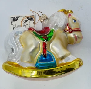 Kurt Adler Polonaise Blown Glass Rocking Horse 4.5" Christmas Ornament w/Tag - Bild 1 von 8