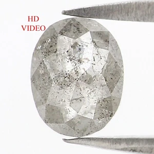 0.95 CT Natural Loose Oval Shape Diamond 6.70 MM Salt And Pepper Diamond NQ9847 - Picture 1 of 8
