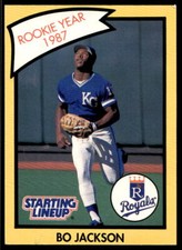 1989 Kenner Starting Lineup Bo Jackson Rookie of the Year Royals Baseball Card