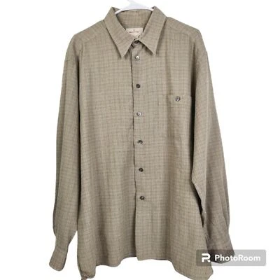 Camisa Ermenegildo Zegna Para Hombres Manga Larga Mezcla de Lana Abotonada Talla XL Foto 1 de 4