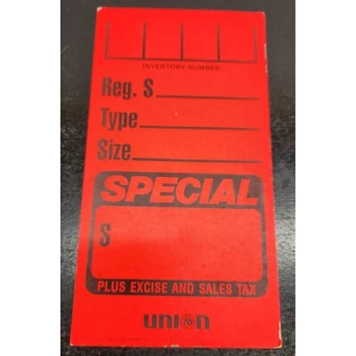 Union 76 Product Sale Tag - Printed in USA - 1975 - Image 1 of 4
