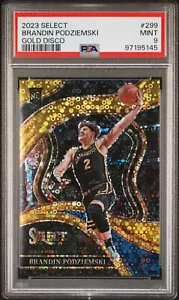 2023/24 Select Brandin Podziemski Gold Disco Courtside RC 06/10 PSA 9 Mint  - Bild 1 von 3