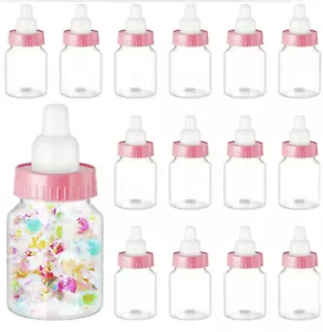 12 Baby Shower Candy Box~Small Milk Bottle Shaped Plastic Container For Party - Picture 1 of 8