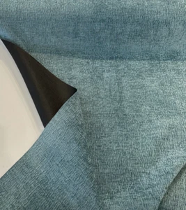Serenity Turquoise Textured Soft Chenille Upholstery Fabric By The Yard - Picture 1 of 5