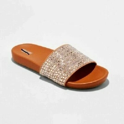 New Womens Mossimo Supply Daylan Jewel Embellished Slide Sandals NWOB E61 - Image 1 of 3