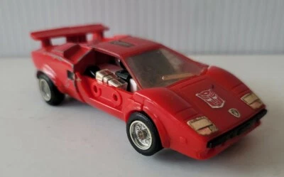 Vintage TRANSFORMERS G1 Autobots SIDESWIPE Red Lamborghini Missing Parts - Image 1 of 4