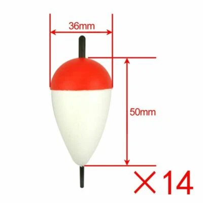 14 X Valued Pack Polystyrene Medium Squid Floats 36mm X 50mm with a hollow stem  - image 1 of 3