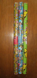 NEW American Greetings Pokemon Gift Wrap Rolls Set of 3 w/ Pikachu 60 ft. total - Picture 1 of 4
