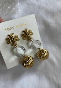 Tory Burch Roxanne Resin Double-drop Earrings - Picture 1 of 8