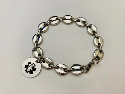 SALE SECONDS Typ 1 Diabetes medizinisches Warnarmband klobig Edelstahl 419 - Bild 1 von 4