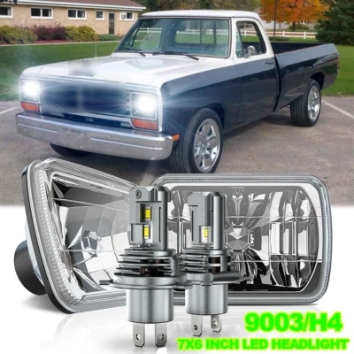 Par de faros LED 5x7"7x6"90W haz alto/bajo aptos para Dodge D150 D250 D350 Ram 50 H4 Foto 1 de 4