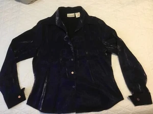 Vintage 90er Größe 14 Christie und Jill grün irisierend blau Knopfleiste Bluse - Bild 1 von 6