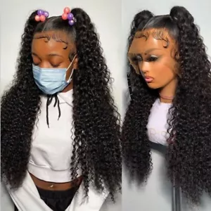 13x4 HD Lace Frontal Human Hair Wigs Remy Brazilian Closure Wig For Black Women - Picture 1 of 13