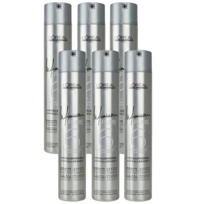 Loreal Infinium Pure Extra Strong 6 x 500 ml Haarspray - Extra Strong Set - Bild 1 von 2