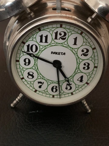 Soviet Mechanical Alarm Clock Raketa Rocket Decorative Vintage USSR Ukraine Rare Cover
