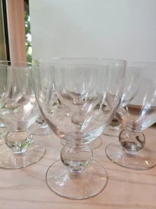 Mid-Century Clear Glass Stem Bar Glasses Set of 5 - Picture 1 of 3