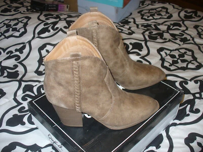 Qupid Mujer PRENTON Vaquera Sin Cordones Bronceado Gamuza Talla 7.5M NUEVO EN CAJA Foto 1 de 4