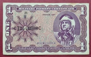 1 Dollar Military Payment Certificate Series 681 Nicely Circulated #51911 - Picture 1 of 2