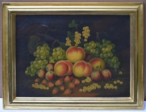 American Painting Manner Of Severin Roesen Still Life Oil On Canvas - Picture 1 of 12