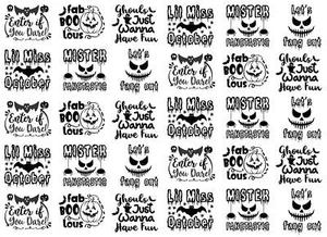Halloween Quips 30 pcs 1" Black Fused Glass Decals - Picture 1 of 1
