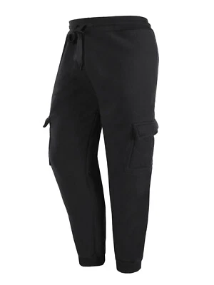 Sherpa Cargo Sweatpants 5 Pocket Thick Warm Padded Mens Jogger Fleece Flannel - Image 1 of 4