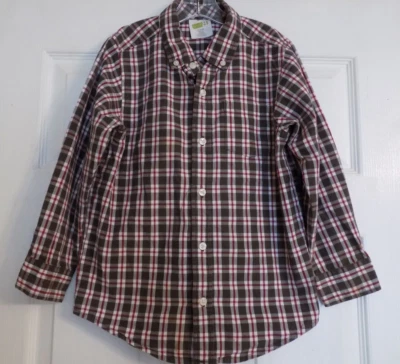 Camisa abotonada manga larga a cuadros Crazy 8 para niños talla 5-6 Foto 1 de 4