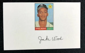 Jake Wood Signed 3 x 5 Index Card Auto Autograph Detroit Tigers 2B 1961-1967 - Picture 1 of 1