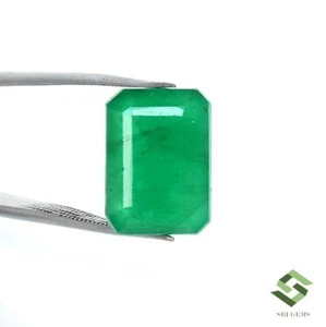 13x9.50 mm Certified Natural Emerald Octagon Cut 6.85 CTS Faceted Loose Gemstone - Picture 1 of 7