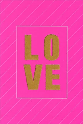 Pictura Gold LOVE on Pink Valentine's Day Card - Image 1 of 2