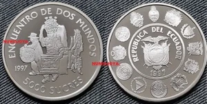 ECUADOR 1997. 5000 SUCRES PLATA PROOF 3ª SERIE IBEROAMERICANA "COSTUMBRES". - Picture 1 of 4