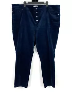 LOFT Hose Damen Übergröße 24 Modern Skinny Blau Samt Knopfleiste Stretch - Bild 1 von 10