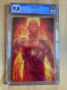 FANTASTIC FOUR #1 HUMAN TORCH CGC 9.8! STANLEY "ARTGERM" LAU VIRGIN CVR! - Picture 1 of 4