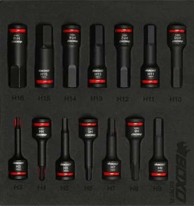 Boxo BX767-R 3/8" Impact Hex Bit Socket Set In Foam - 14 Piece - Picture 1 of 1