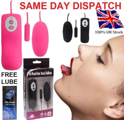 Vibrator Dual Egg & Bullet Anal Butt Plug Sex Toys for Women Men Masturbator - Image 1 of 4